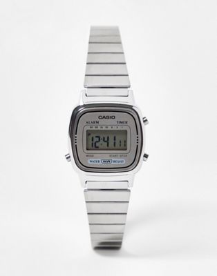 Casio mini digital watch in silver tone | ASOS