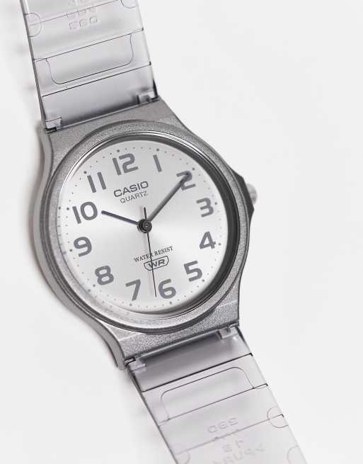 Casio – MQ24S Skeleton Series – Armbanduhr in Schwarz mit