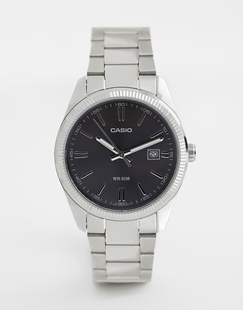 Casio MTP-1302PD-1A1VEF black dial classic analogue watch in silver - view 1