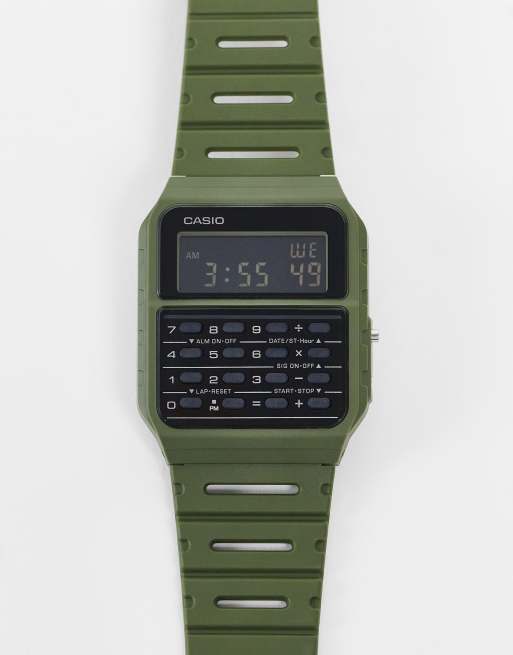 Green casio calculator watch new arrivals