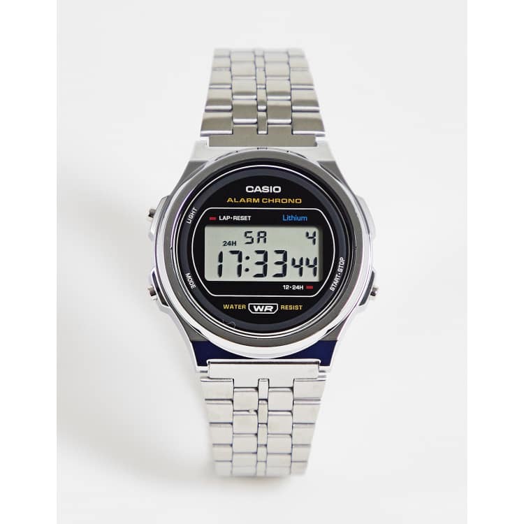 Casio Vintage Montre bracelet ronde unisexe digitale Argent