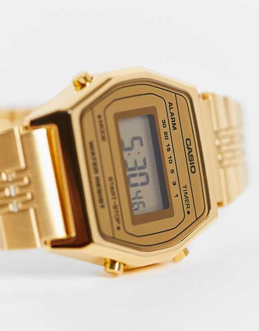 Casio digital bracelet watch in gold top