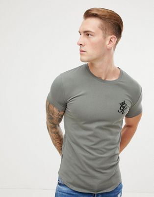 Castor grå, longline, tætsiddende t-shirt fra Gym King