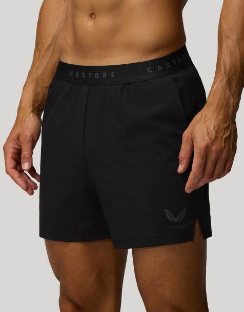 Castore 5" branded elastic shorts in black - view 1