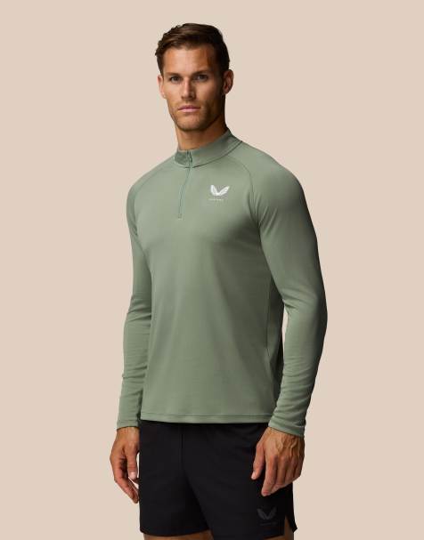 Castore Adapt training 1/4 zip top in light green
