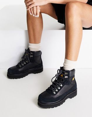 CAT Conquer 2.0 lace up walking boots in black leather | ASOS