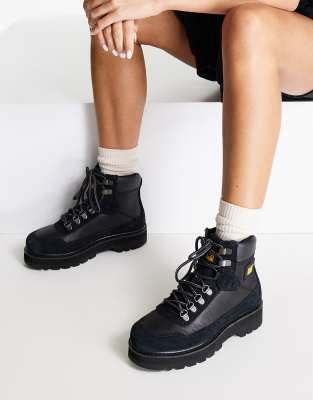 CAT Conquer 2.0 lace up walking boots in black leather - ASOS Price Checker