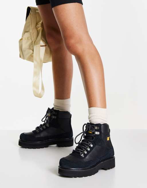 Black lace up hiking boots sale