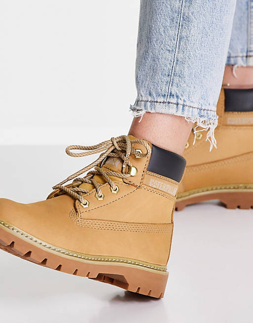 CAT Footwear – Lyric – Honungsbruna boots med snörning