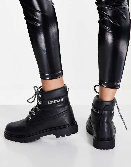 Caterpillar leather lace up hot sale boots