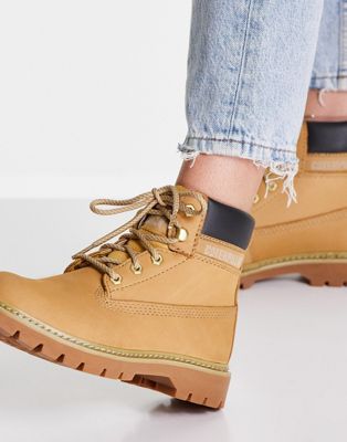 CAT Footwear Lyric lace up boots in honey - ASOS Price Checker