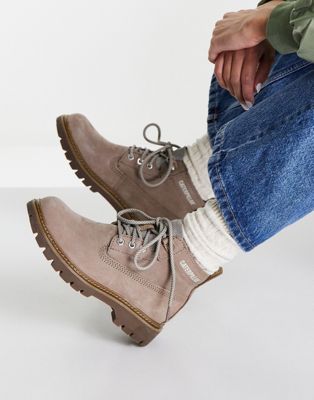 CAT Footwear melody lace up boots in mushroom - ASOS Price Checker