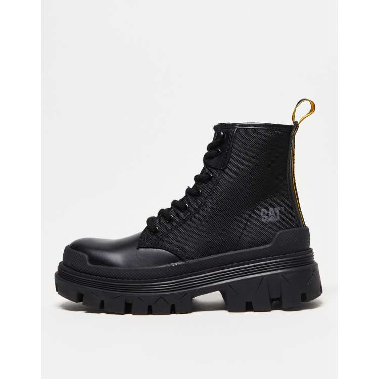 CAT Hardwear Hi lace up boots in black | ASOS