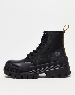 CAT Hardwear Hi lace up boots in black  - ASOS Price Checker