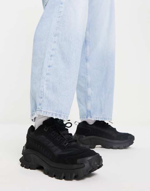 CAT Intruder chunky lace up sneakers in black, 3 of 4