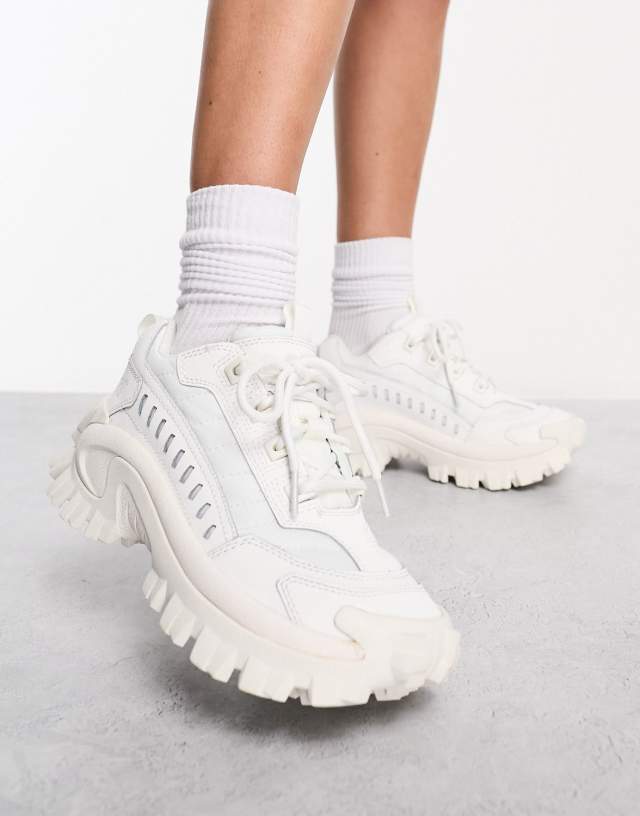 CAT Intruder chunky lace-up sneakers in white