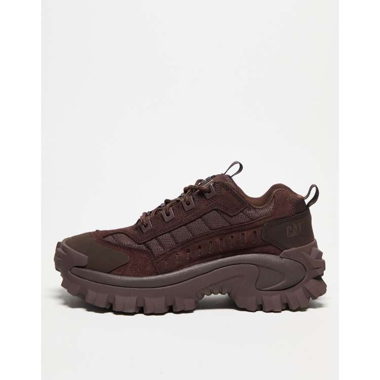 CAT Intruder chunky lace up trainers in french roast brown ASOS