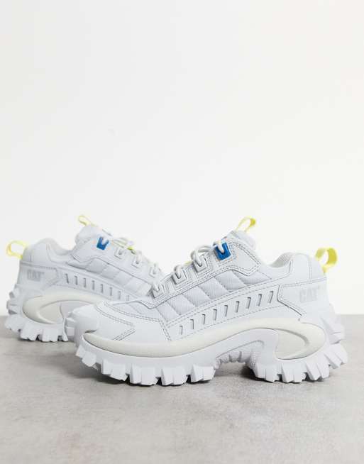 CAT Intruder chunky sneakers in off white yellow and blue