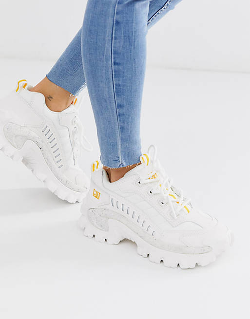 CAT Intruder chunky sneakers in triple white | ASOS