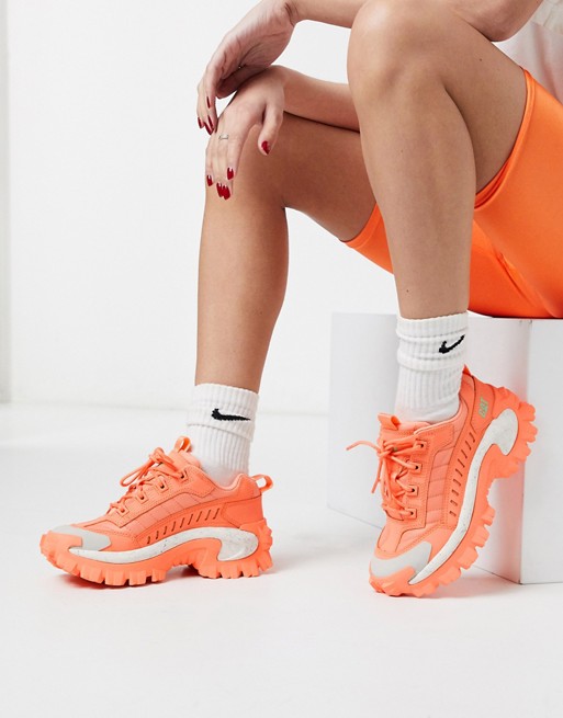 CAT Intruder chunky trainers in coral