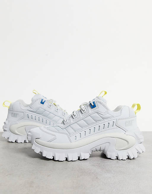 CAT Intruder chunky trainers in off white yellow and blue
