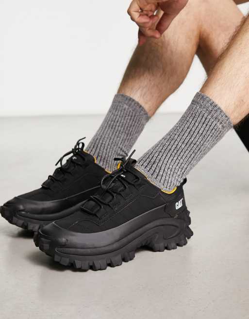 Cat footwear intruder outlet triple black trainers