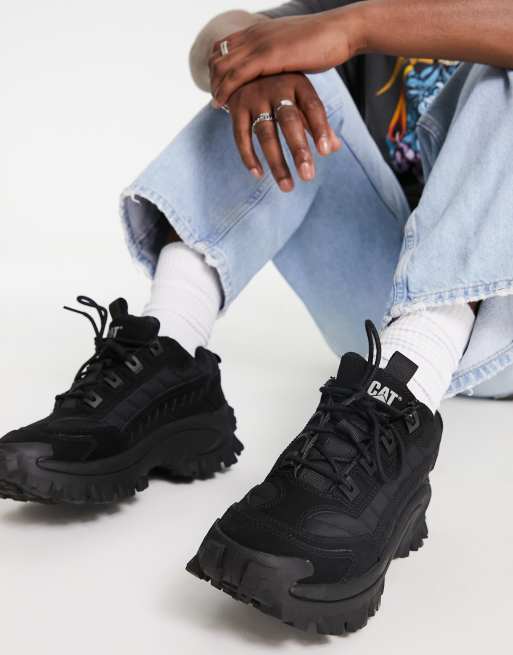 CAT Intruder sneakers in triple black leather | ASOS