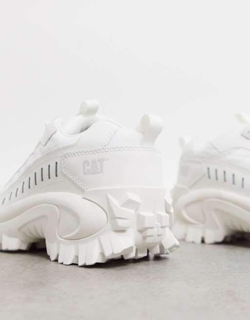 CAT Intruder Mid Lace Up Hiking Boots In White ubicaciondepersonas