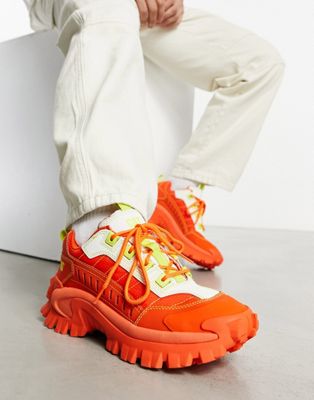 CAT Intruder supercharged chunky trainers in orange