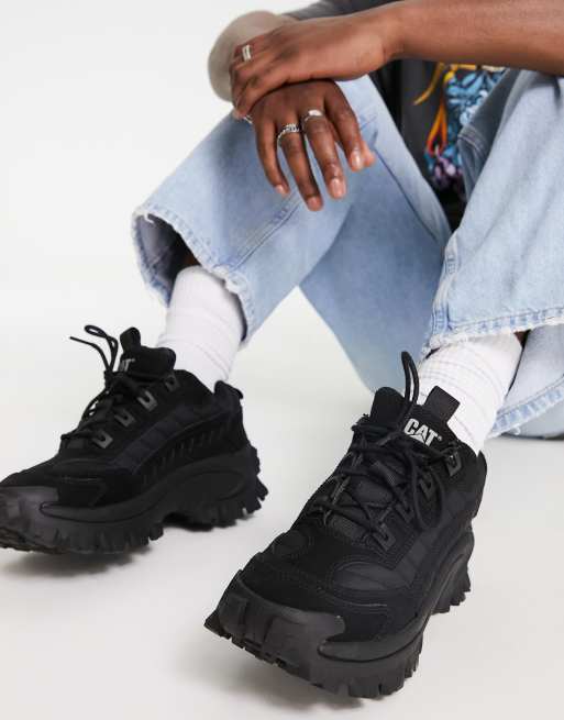 CAT – Intruder – Svarta, grova sneakers med snörning