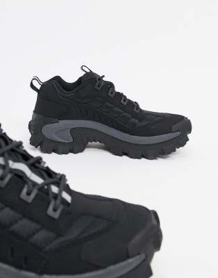 cat footwear intruder triple black trainers