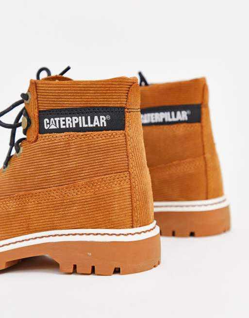 Cat Lyric Corduroy Suede Lace Up Boots In Rust Asos