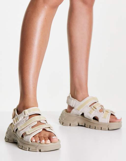 CAT Progressor Buckle chunky utility sandals in birch ASOS