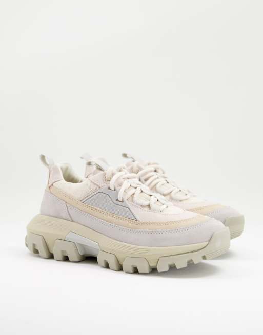 CAT Raider Lace Sneaker mit Einsätzen in Weiß gemischt ASOS