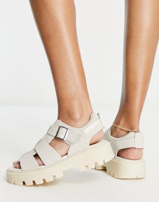 CAT Rigorchunky sandals in oatmeal suede