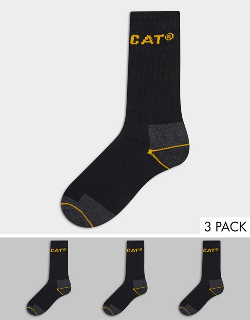 CAT socks 3 pack in black