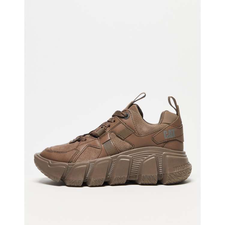 CAT unisex Imposter chunky lace up sneakers in fungi beige ASOS