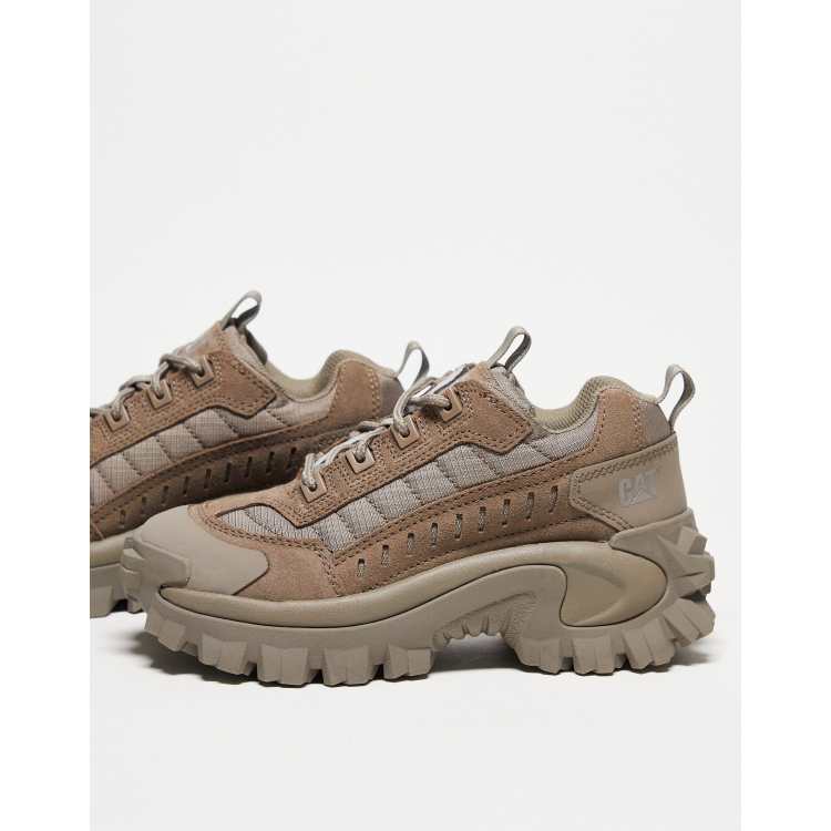 CAT unisex Intruder chunky lace up trainers in fungi beige ASOS
