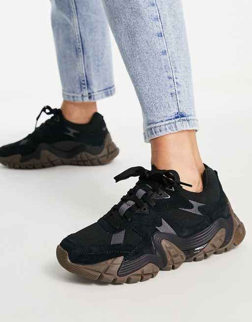 CAT Vapor suede mix trainers in black ASOS