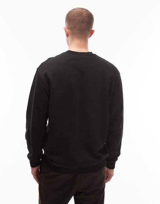CAT WWR 300gsm logo loose fit crew neck sweatshirt in black, 3 of 5
