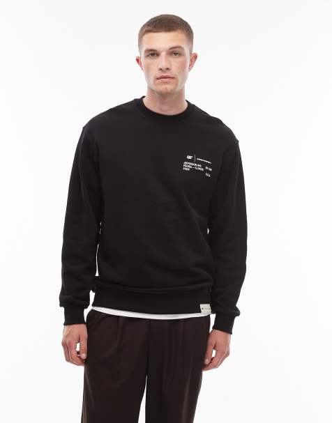 CAT WWR 300gsm logo loose fit crewneck sweatshirt in black - view 1