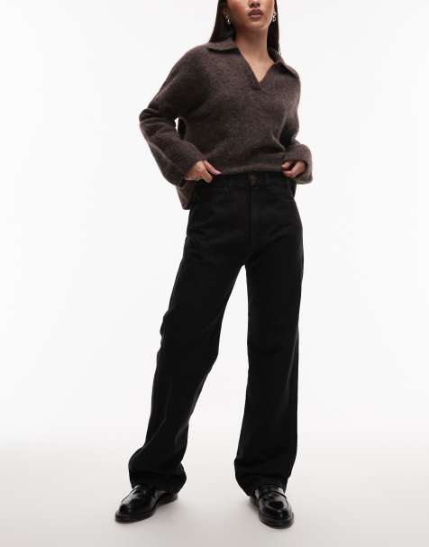 CAT WWR 5 pocket loose fit denim jeans in black - view 1