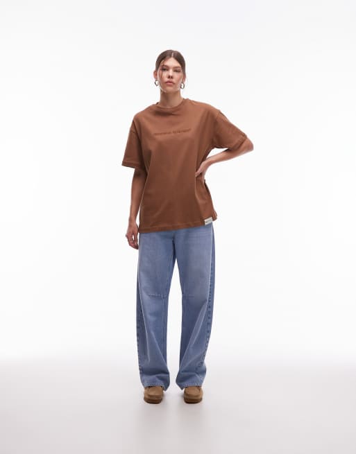 CAT – WWR – Brun, ledig t-shirt med broderad logga, 180gsm, 4 av 4