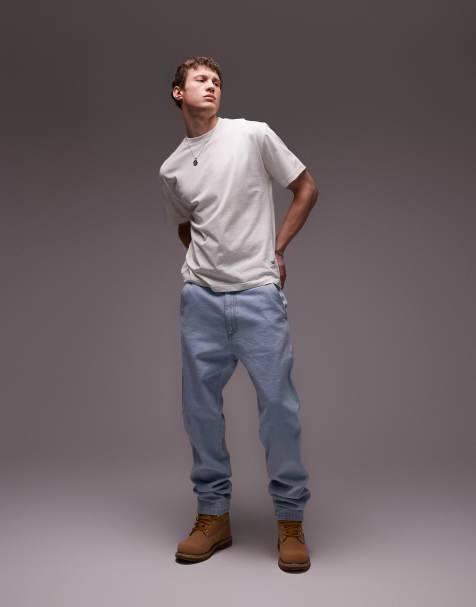 CAT WWR carpenter jeans in light wash blue - view 1