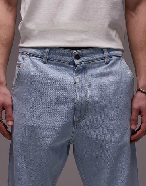 CAT WWR carpenter jeans in light wash blue, 5 of 5