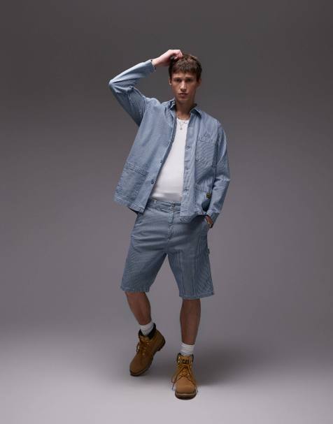 CAT WWR carpenter shorts in hickory stripe - view 1