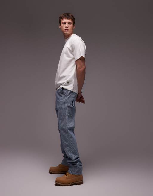 CAT WWR carpenter trousers in hickory stripe , 3 of 5