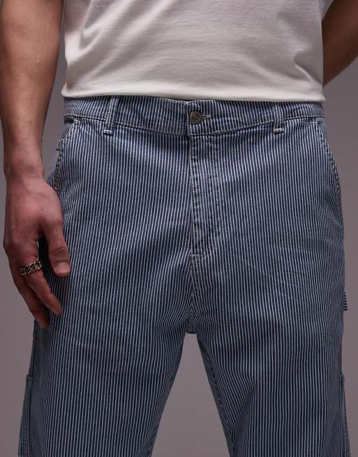 CAT WWR carpenter trousers in hickory stripe , 4 of 5