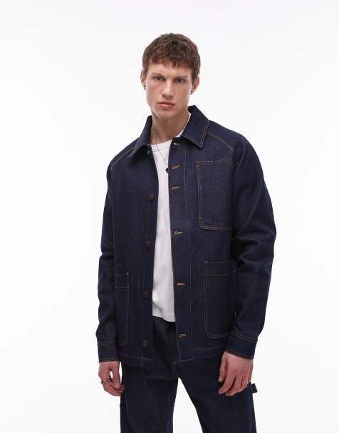 CAT – WWR – Chore – Blekblå jacka i rå denim, del av set - view 1