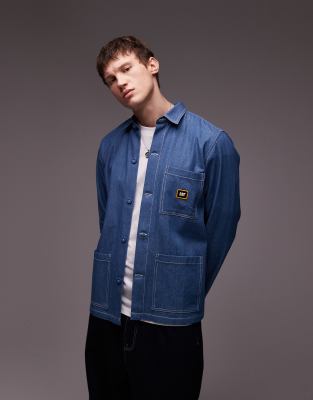 CAT WWR CAT WWR denim chore jacket in mid wash blue